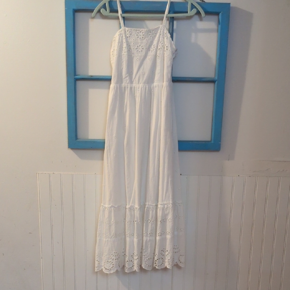 Japna White Eyelet Maxi Dress